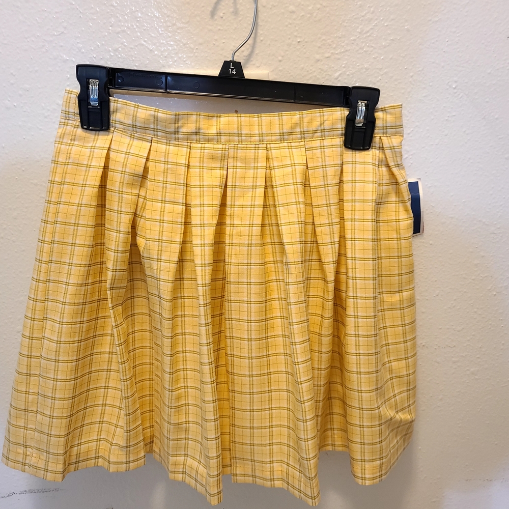 Chic Yellow Plaid Mini Skirt